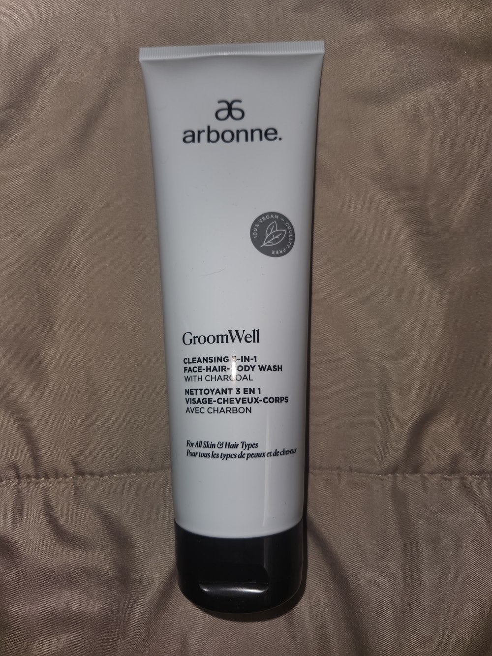 Arbonne GroomWell Cleansing 3-in-1 Face Hair Body Wash - White